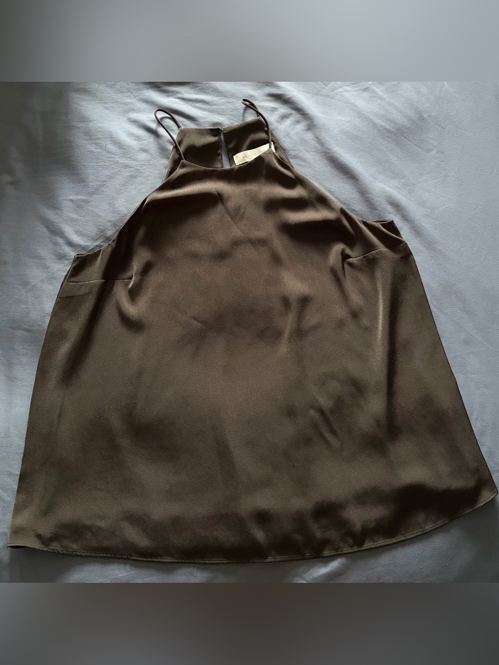 Madison Brown Satin High-Neck Cami